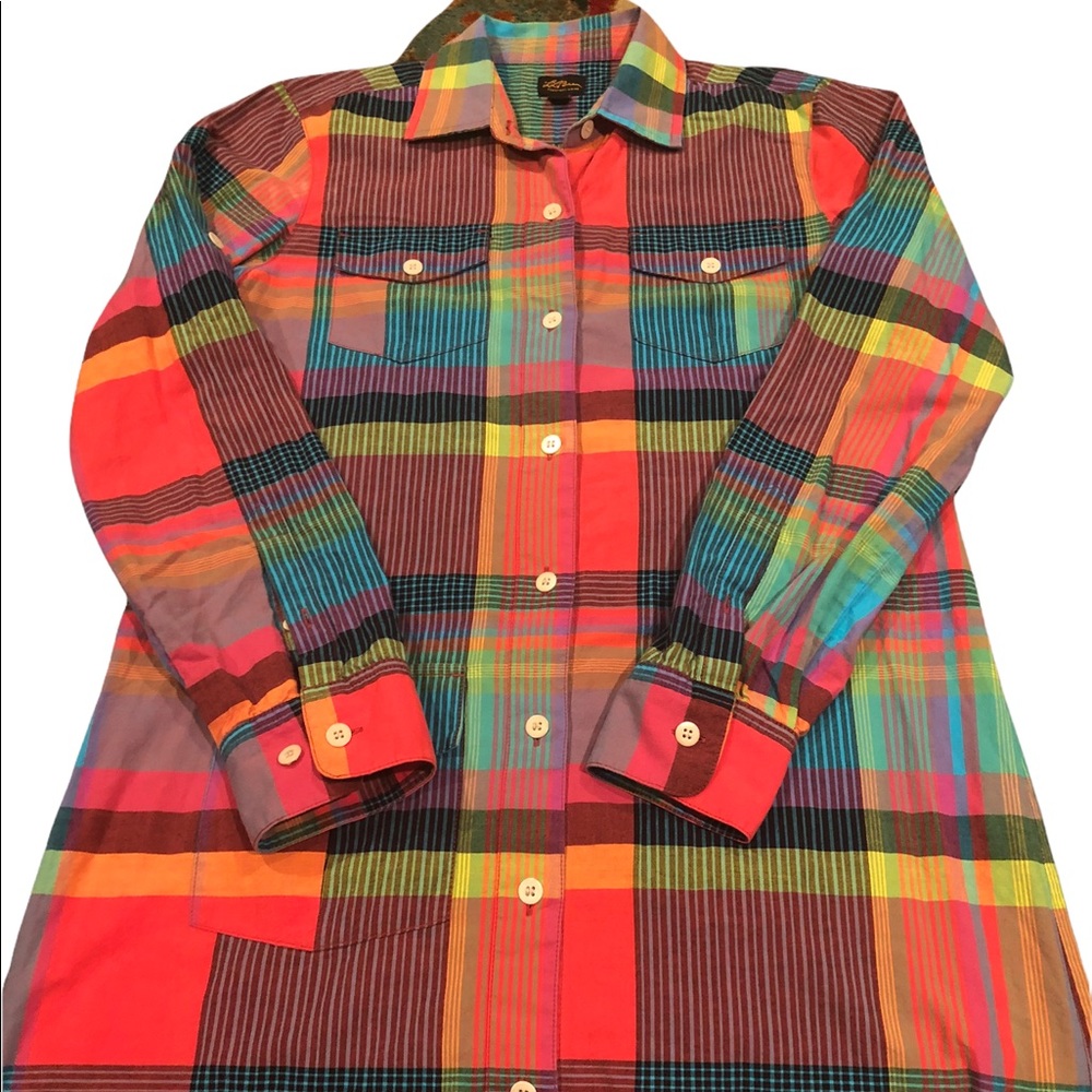 LL Bean Plaid Shirt Dress